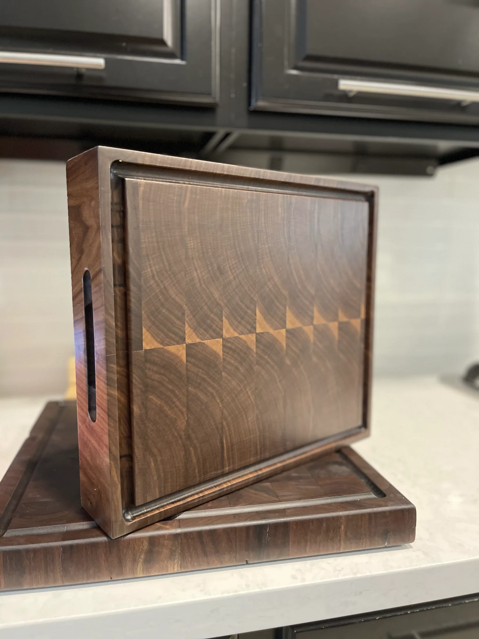 Handcrafted walnut end-grain cutting boards