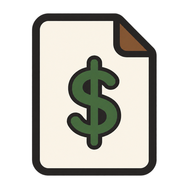 Estimate document with a dollar sign